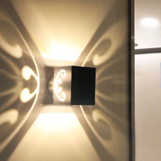 Koadclo | Modernist LED Wall Lamp - Chrome Butterfly with Aluminum Shade, RGB Light