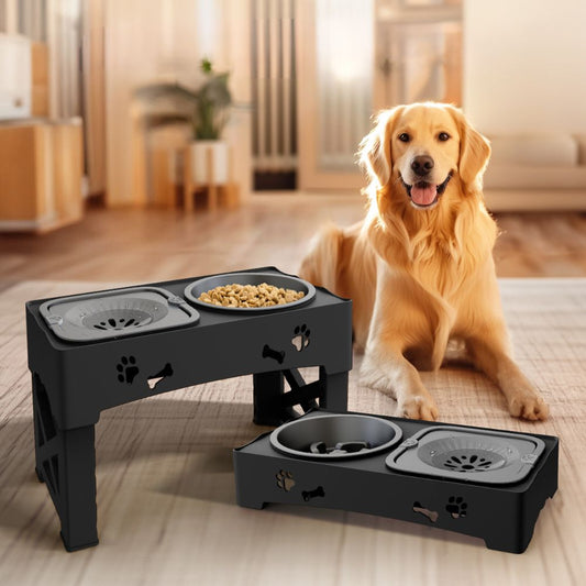 koadclo | Dog Bowl - Raised Adjustable Slow Feeder Stand