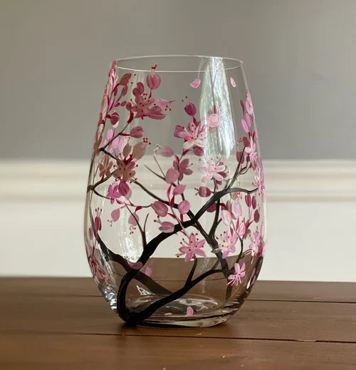 koadclo | Hand Painted Four Seasons Tree Wine Glasses – Unique Art Crystal Stemware Set