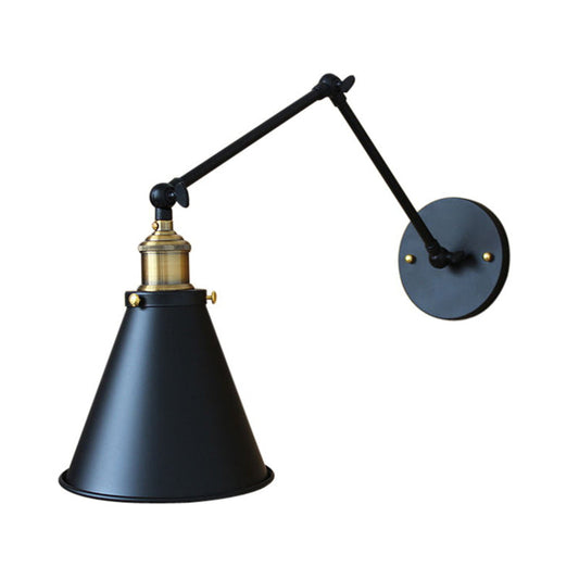 Koadclo | Cone-Shaped Iron Wall Mount Light - Antique Bedroom Wall Fixture