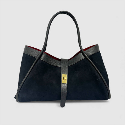 Koadclo|Genuine Suede and Togo Leather Bag, Made in Italy with Strap