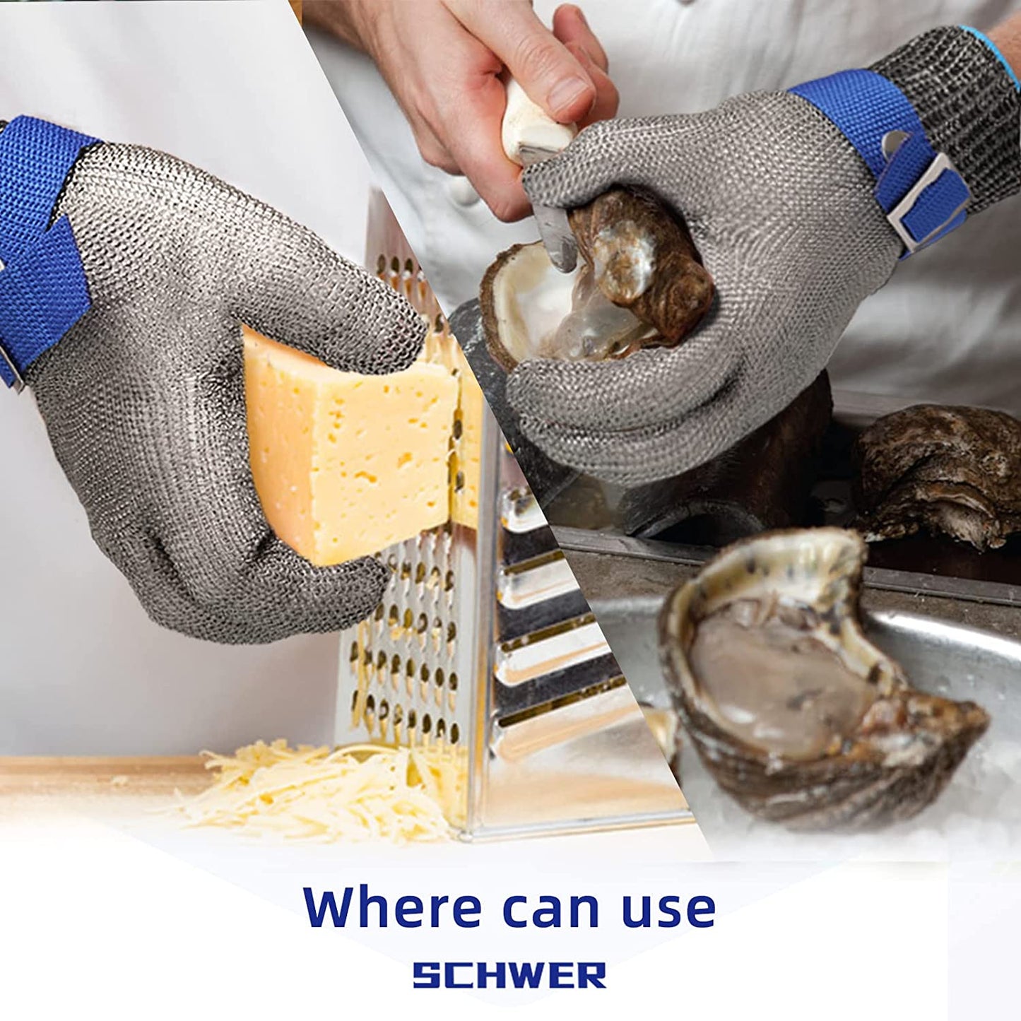 Koadclo | Food Grade Stainless Steel Mesh Metal Glove – Cut Resistant Safety Glove for Kitchen