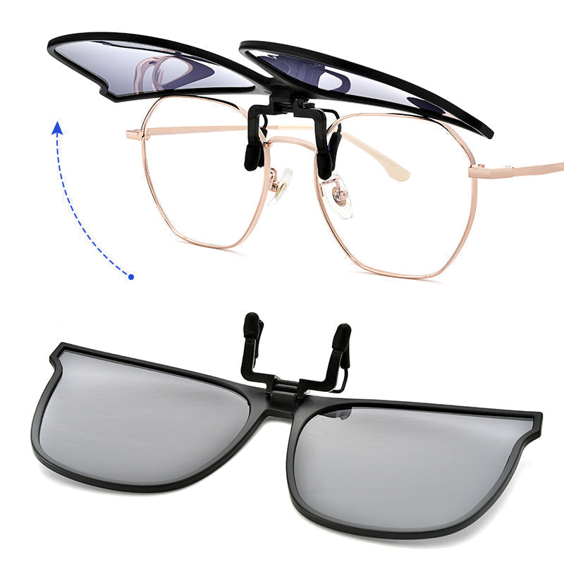 Amtn Club | New Polarized Clip-On Folding Sunglasses – Over Glasses Flip-Up Lens
