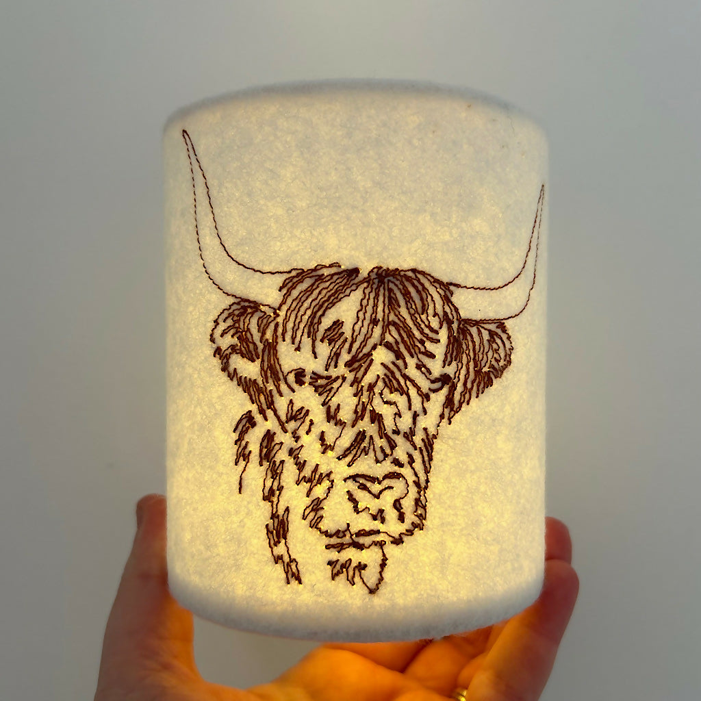 Emian| Embroidered Highland Cow Lantern