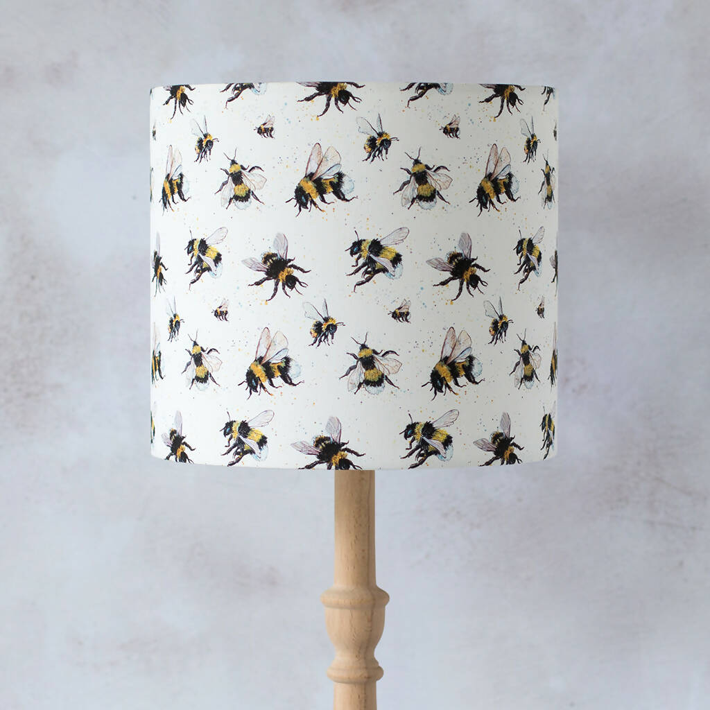 Emian| Bees Canvas Lampshade in Cream