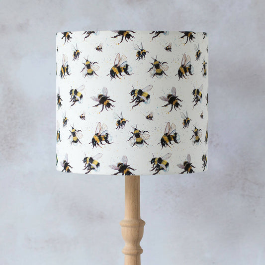Emian| Bees Canvas Lampshade in Cream