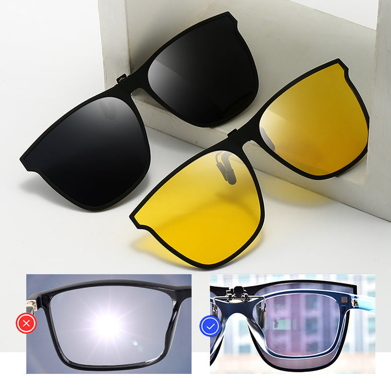 koadclo | New Polarized Clip-On Folding Sunglasses – Over Glasses Flip-Up Lens
