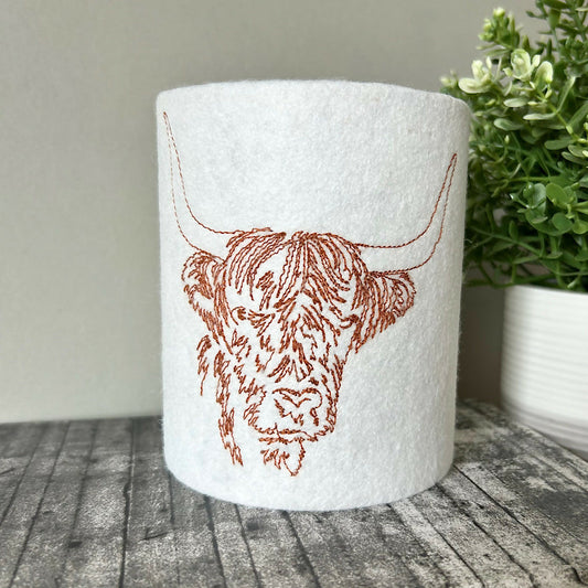 Emian| Embroidered Highland Cow Lantern