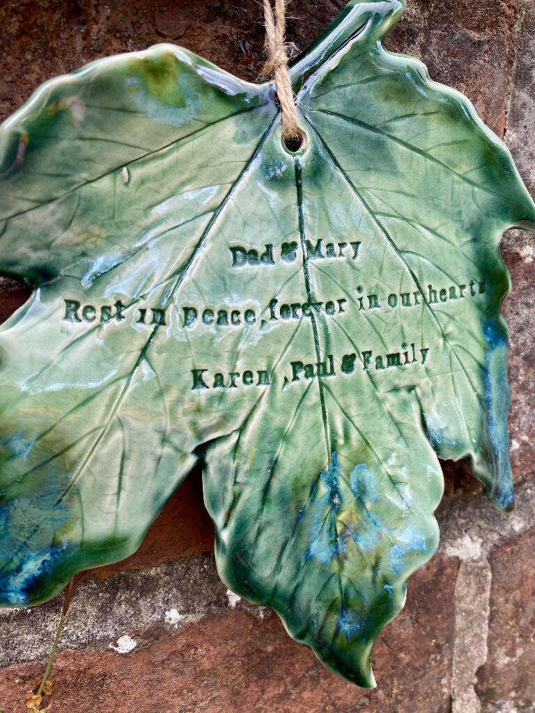Emian | Handcrafted Ceramic Sycamore & Oak Leaf Memorial