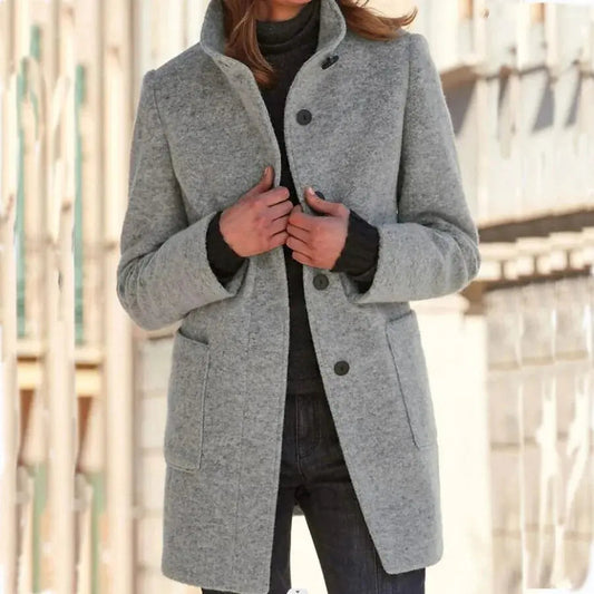 Carly | Women’s Wool Blend Coat – Simple Elegance for Every Day