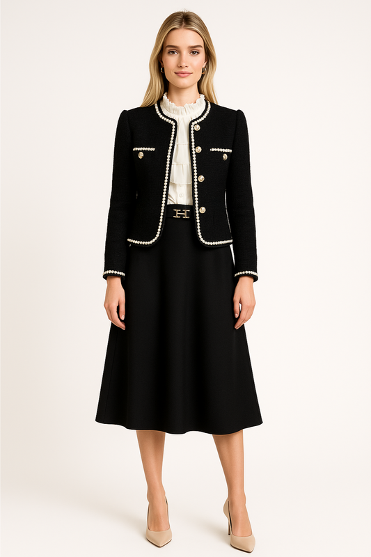 Cee | Women’s Pearl Button Cropped Vintage Jacket