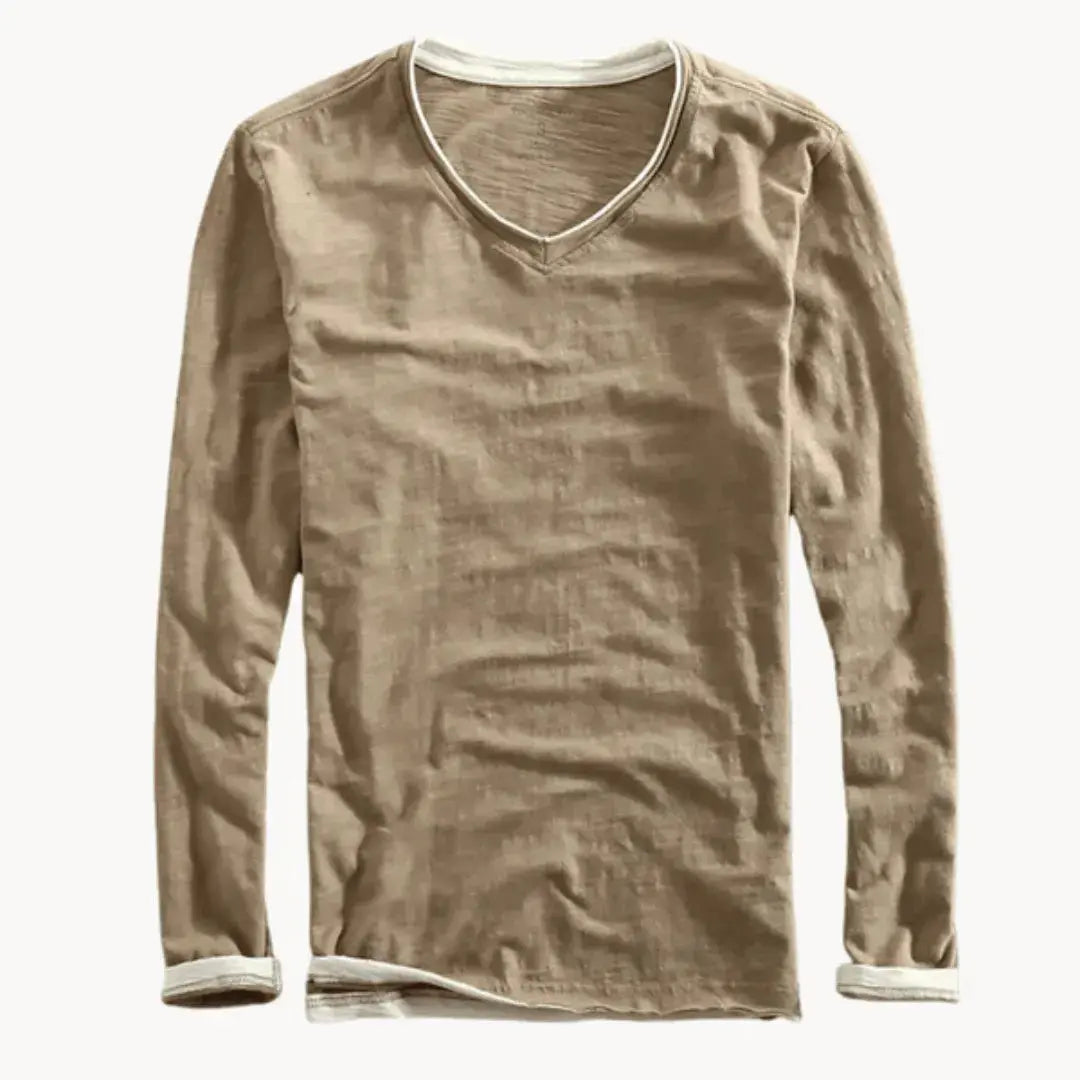 Corvino | Men’s Contrast-Trim Cotton Shirt