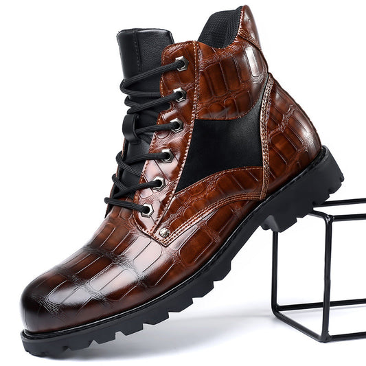 Dan | Men’s Croc-Embossed Leather Boots