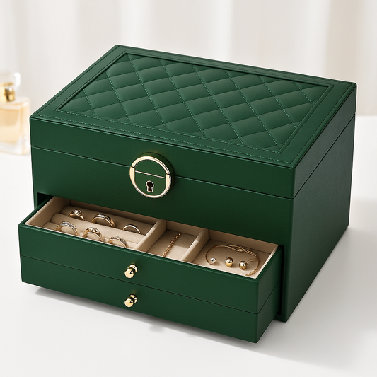 koadclo | Jewelry Box - Leather Drawer Storage Organizer