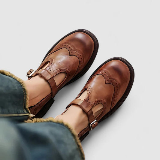Emiliana | Women’s Classic Leather T-Strap Shoes