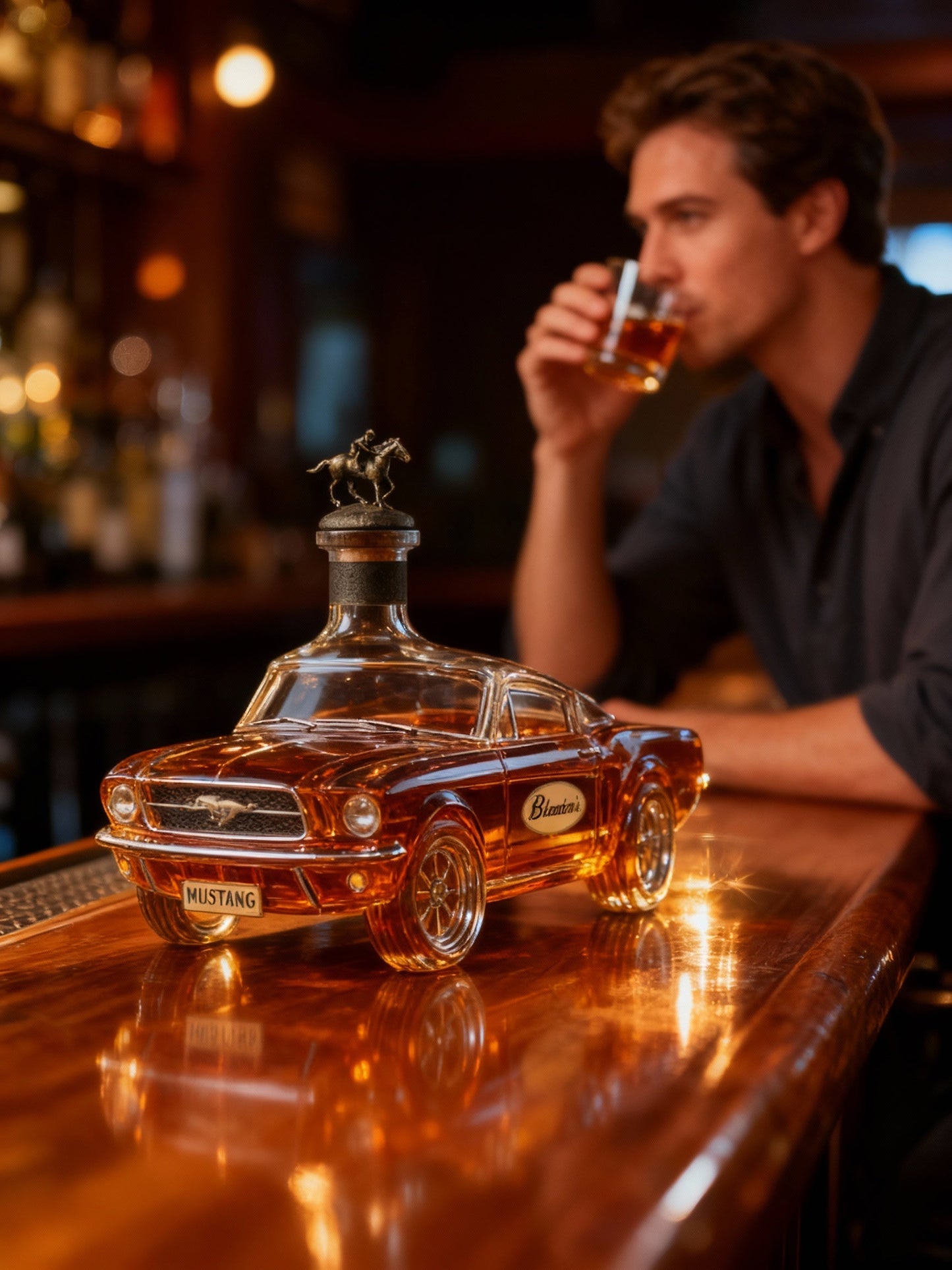 Koadclo | Mustang Car Shaped Whiskey Decanter – Unique Glass Liquor Decanter for Home Bar