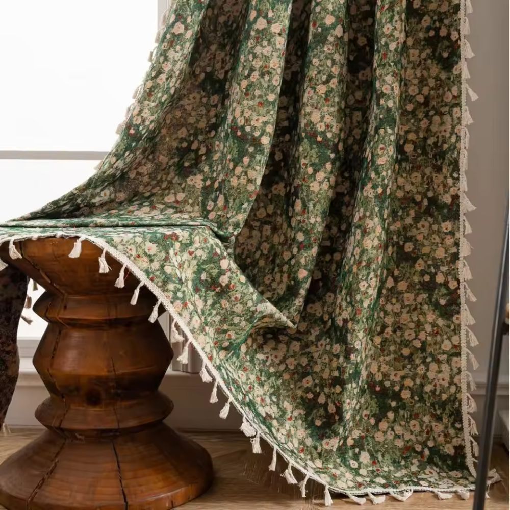 Koadclo | French Vintage Floral Pattern Curtain