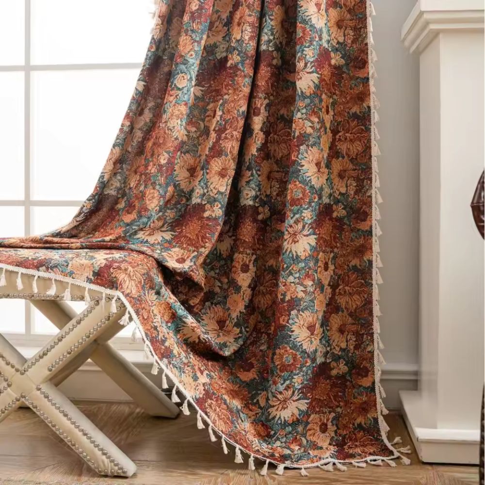 Koadclo | French Vintage Floral Pattern Curtain