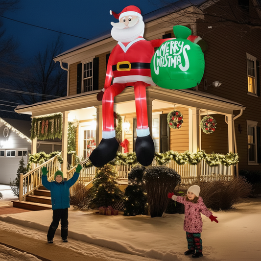 Koadclo | Giant 8FT LED Inflatable Climbing Santa – Premium Waterproof Outdoor Christmas Decor