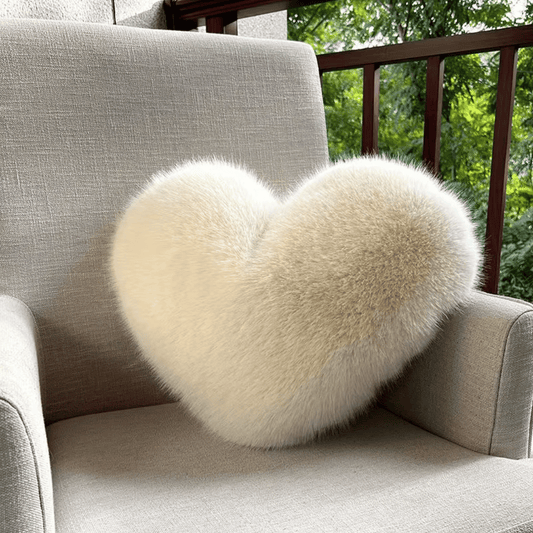 Koadclo | Heart-Shaped Faux Fur Pillow for Warm & Modern Living Spaces