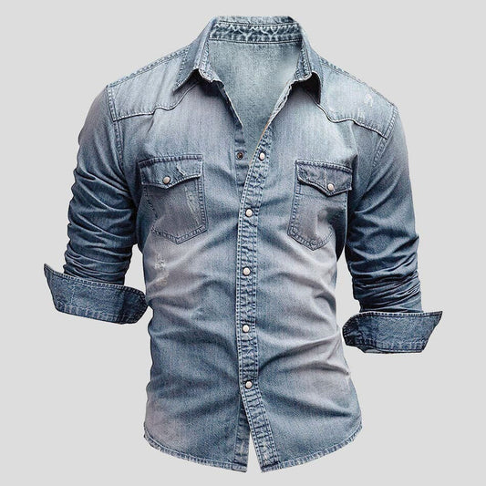 Holdine | Men’s Vintage Denim Shirt – Multiple Colors