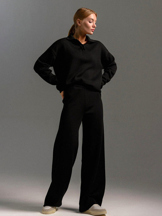 Honeylou | Women’s Collared Two-Piece Relaxed Fit Lounge Set