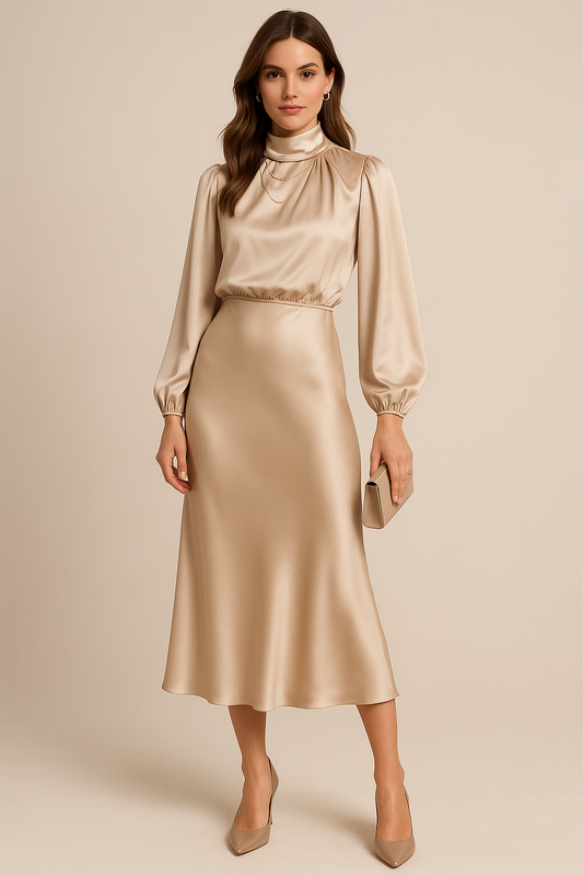 Kriz | Women’s High Waist Midi Dress