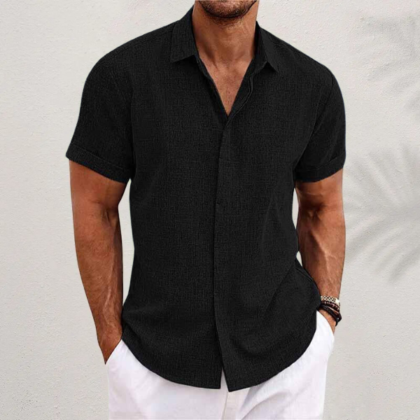 Lauro Men’s Linen Summer Shirt – Lightweight Breathable Casual Shirt