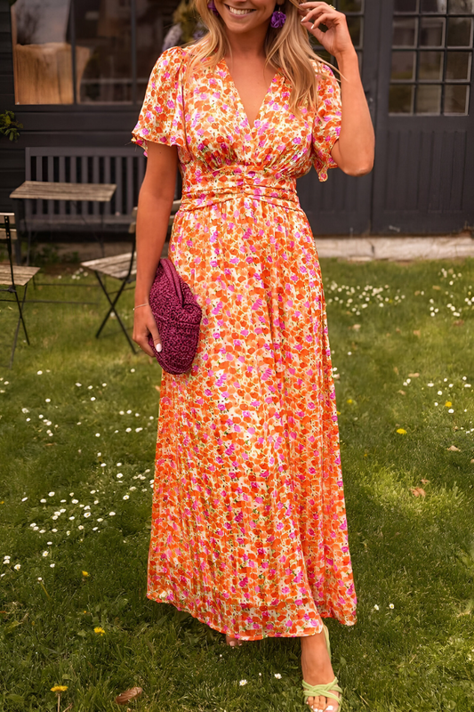 Marinilla | Women’s Floral Maxi Dress with V-Neck