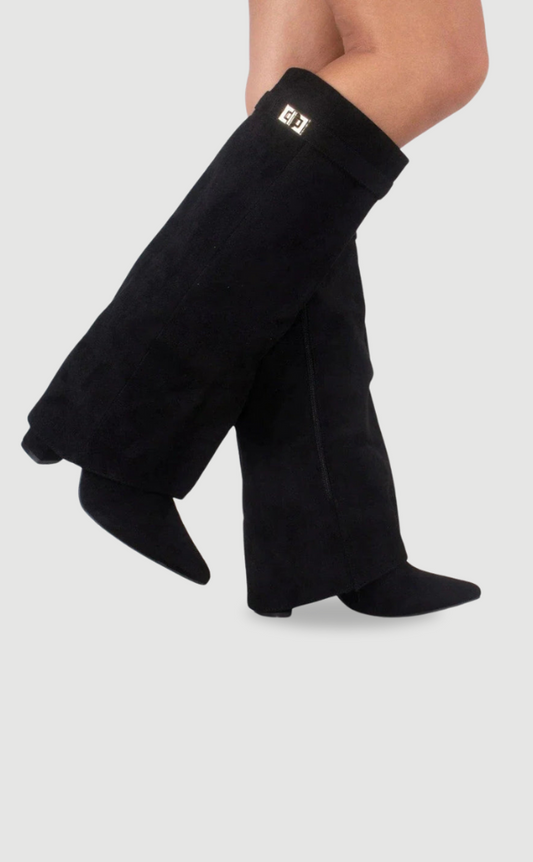 Milly | Women’s Leather Thigh-High Boots with Buckle
