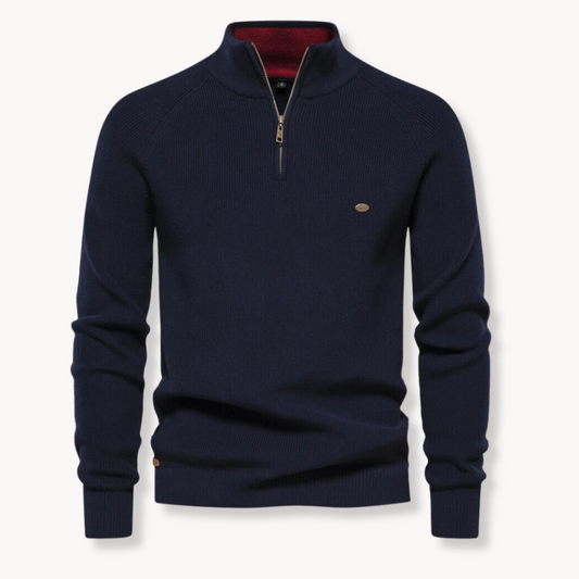 Nate | Men’s Classic Half-Zip Cotton Blend Sweater