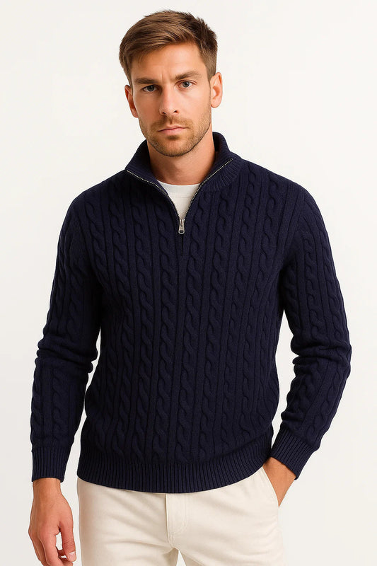 Niels | Men’s Cable Knit Quarter-Zip Sweater