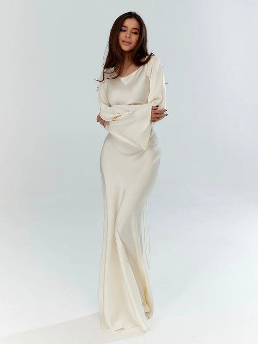 Pharia | Women’s Long-Sleeve Maxi Dress – Timeless Elegance for Every Occasion