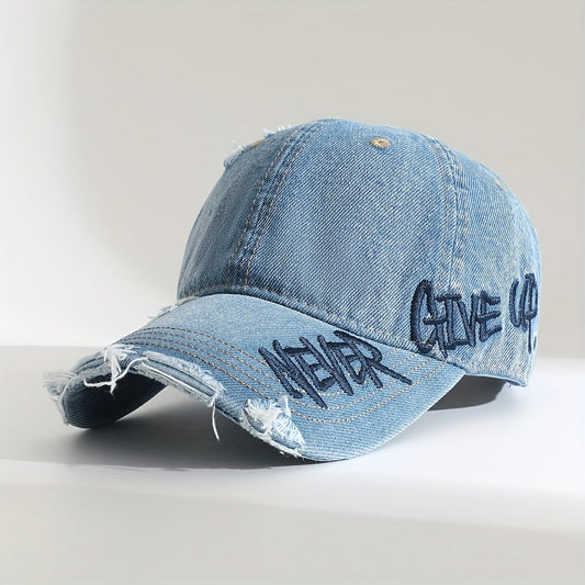 Rebel | Unisex Washed-Denim Cap