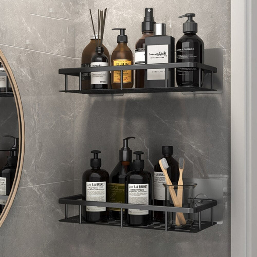 Amtn Club | Metal Suction Cup Bathroom Shelves – No-Drill Rustproof Storage Rack for Shower