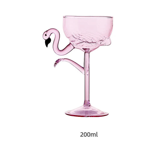 koadclo | Pink Flamingo Cocktail Clear Party Glasses – Fun Tropical Drinkware Set