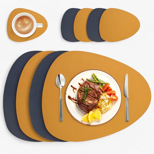 koadclo | Table Mats - Reversible Faux Leather Dining Set