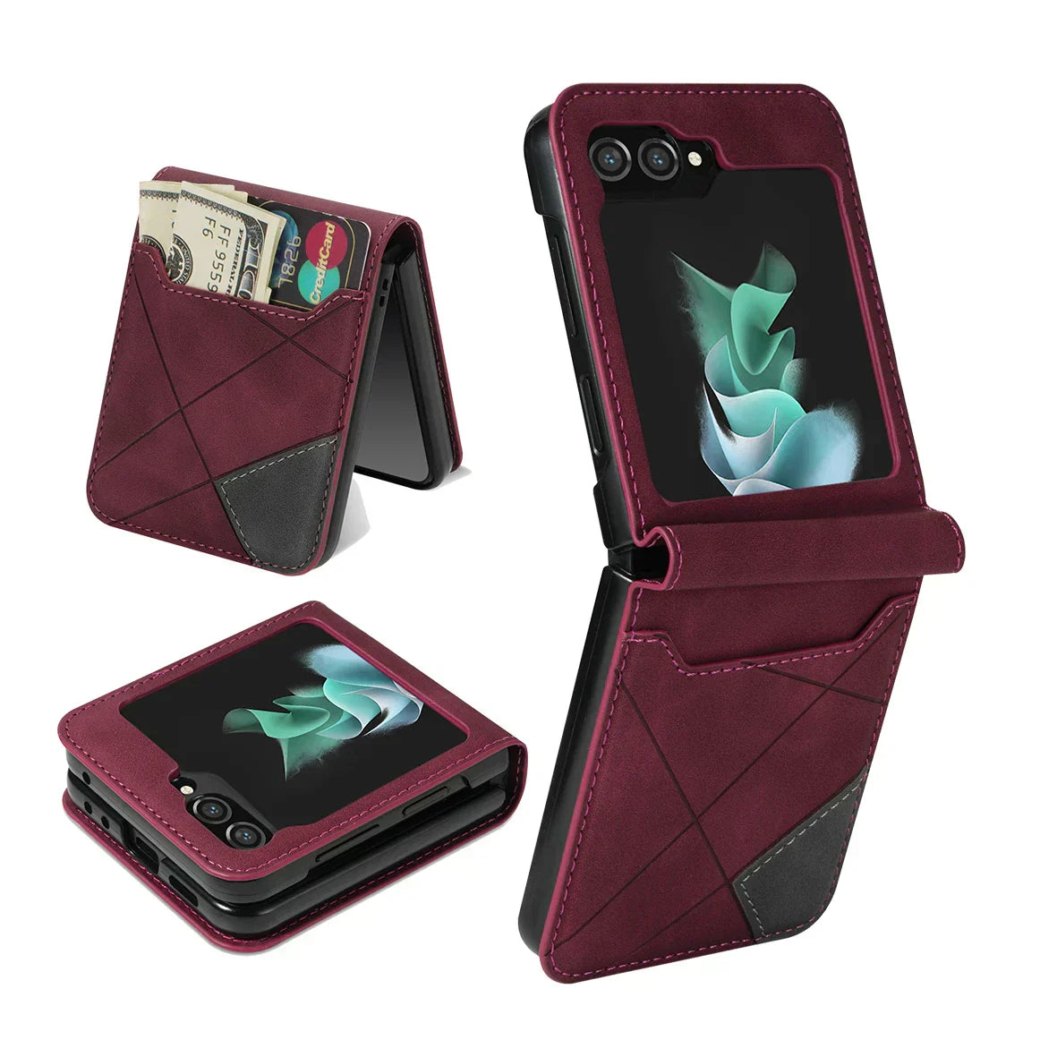 Amtn Club | Leather Wallet Case for Samsung Galaxy Z Flip Series – Premium Phone Cover with Card Slots