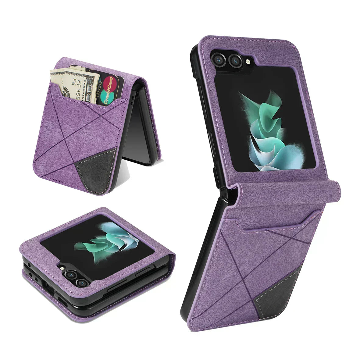 Amtn Club | Leather Wallet Case for Samsung Galaxy Z Flip Series – Premium Phone Cover with Card Slots