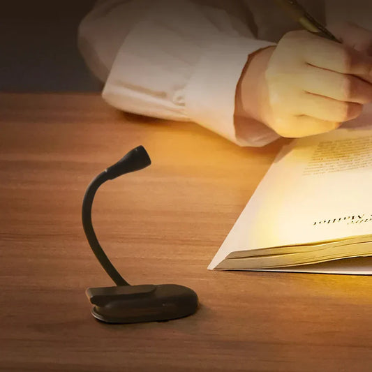 Koadclo | Mini Book Light - Portable Clip-On Night Light with USB Charging, Dimmable LED