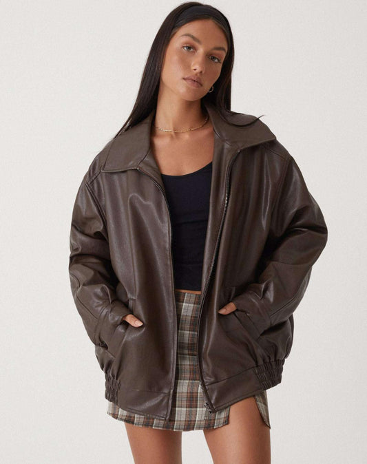 Sophie | Women’s Oversized PU Leather Jacket