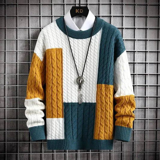Steve | Men’s Patchwork Crewneck Sweater