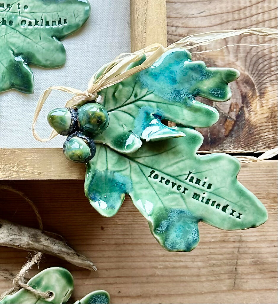 Emian | Handcrafted Ceramic Sycamore & Oak Leaf Memorial