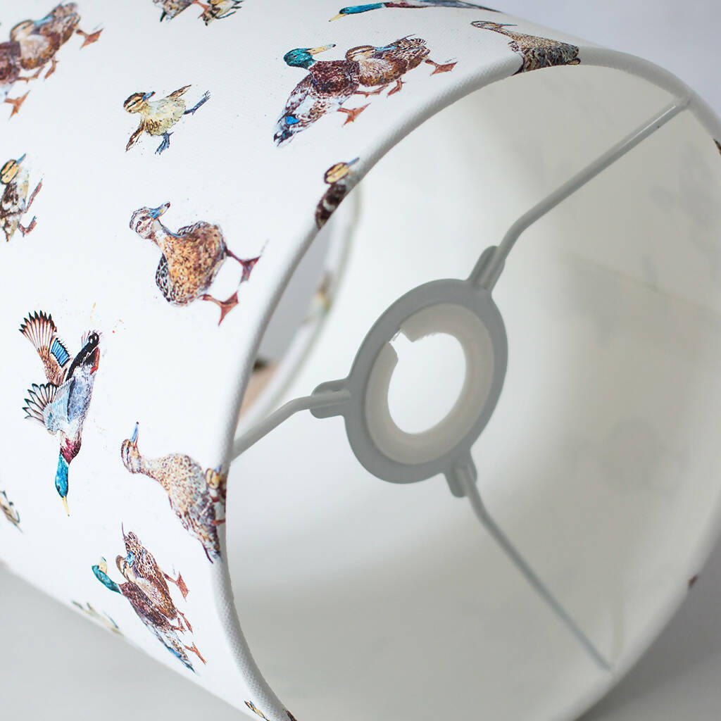 Emian| Ducks and Ducklings Canvas Lampshade in Cream
