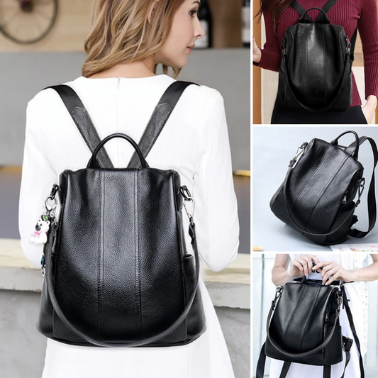 Koadclo | Theft-Resistant Leather Backpack – Anti-Theft Travel Bag for Men & Women