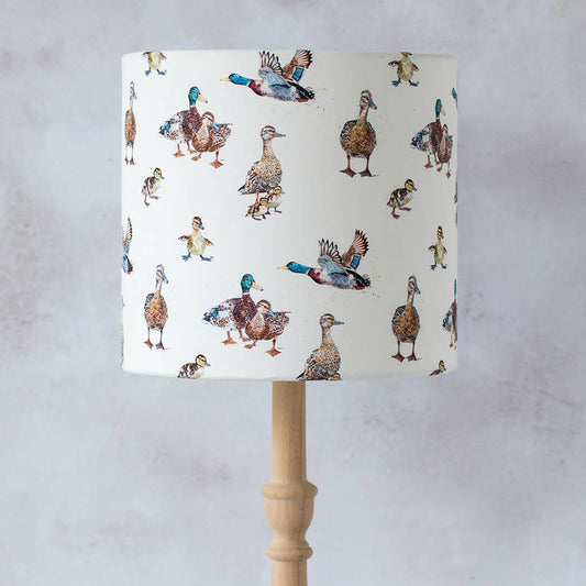 Emian| Ducks and Ducklings Canvas Lampshade in Cream