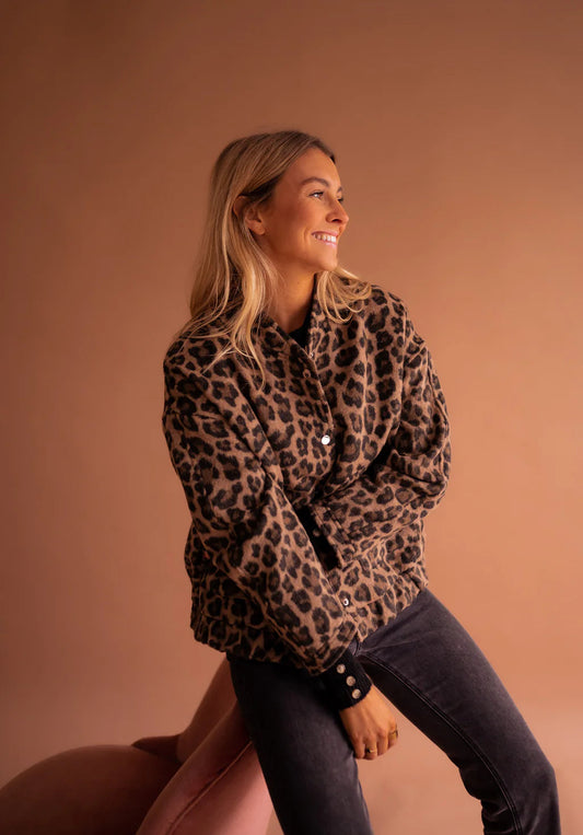 Zahara | Women’s Relaxed Fit Leopard Print Bomber Jacket