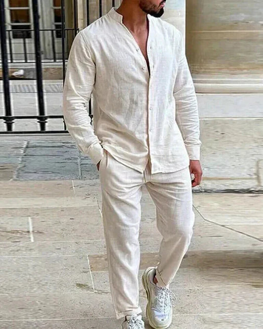 Zaine | Men’s Two-Piece Cotton Set – Relaxed Summer Elegance