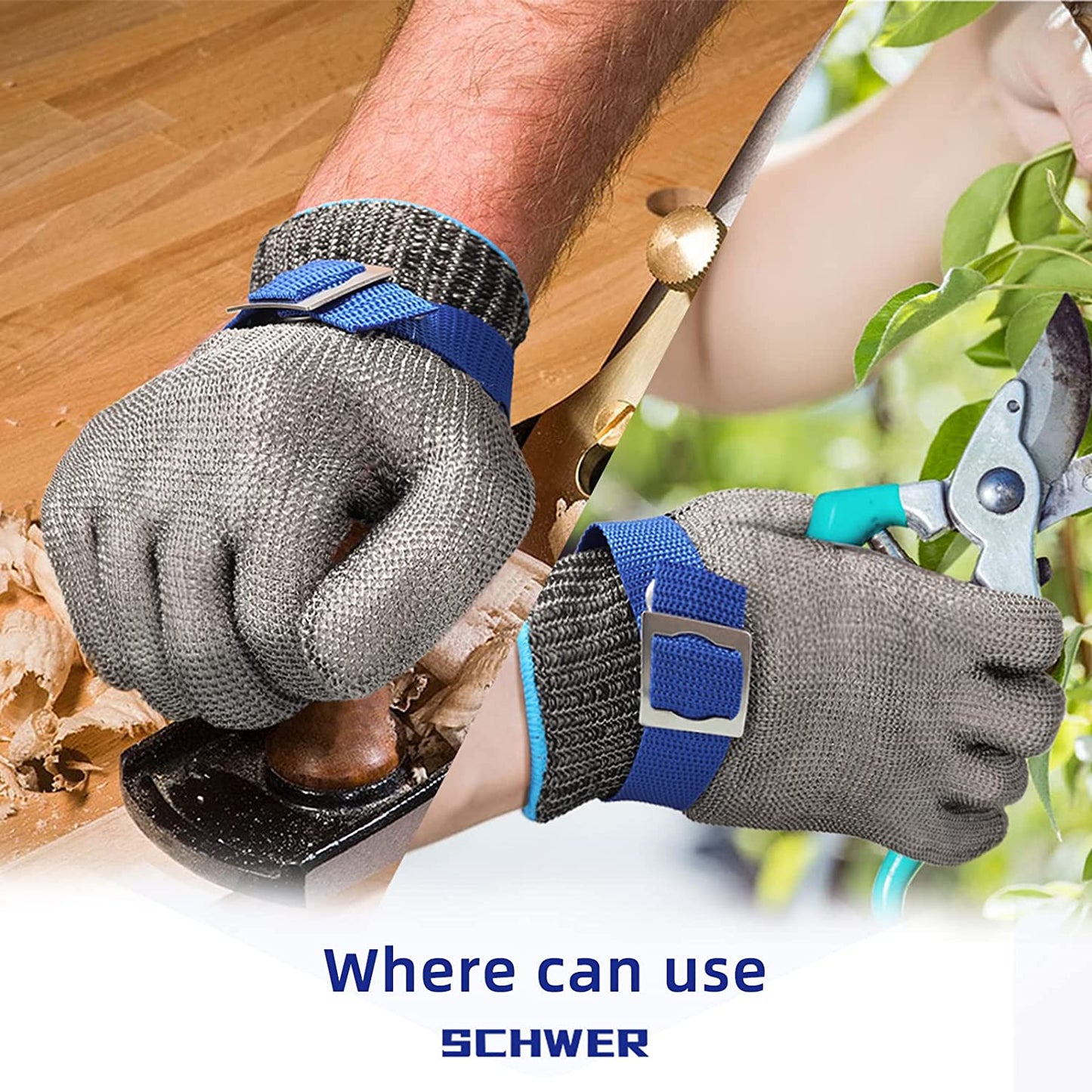 Amtn Club | Food Grade Stainless Steel Mesh Metal Glove – Cut Resistant Safety Glove for Kitchen