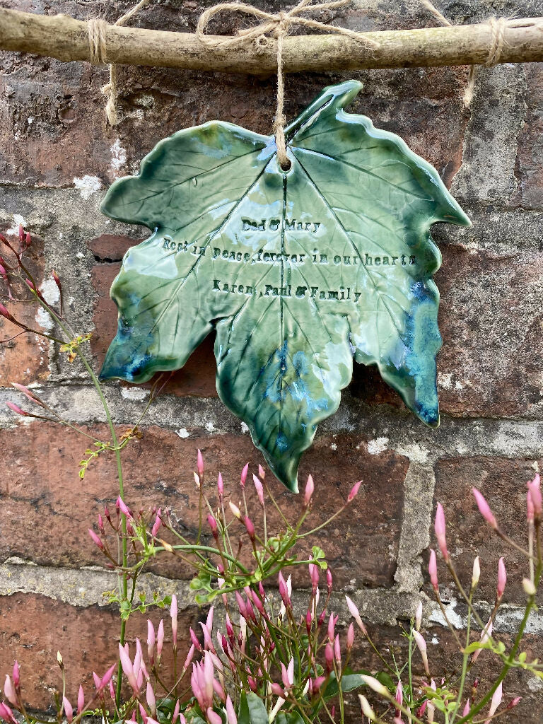 Emian | Handcrafted Ceramic Sycamore & Oak Leaf Memorial